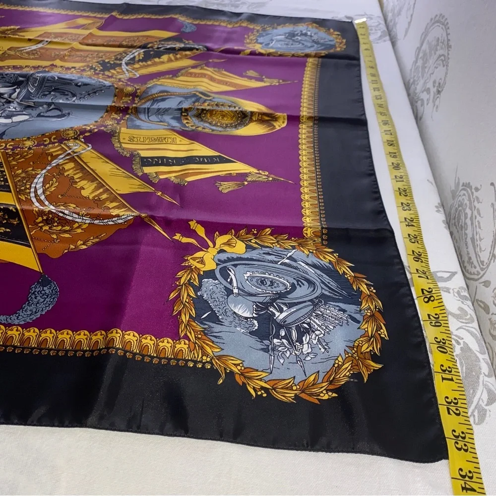Vintage Golden Dragon‎ silk scarf King of King Knights